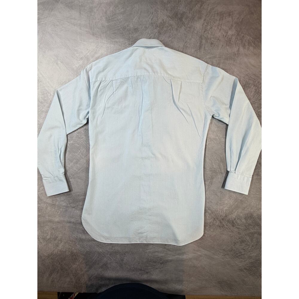 Ermenegildo Zegna Dress Shirt Blue Stripe 38 15 R - Picture 2 of 9